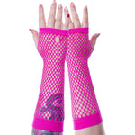 Andar Pink Mesh Gloves | Angel Clothing