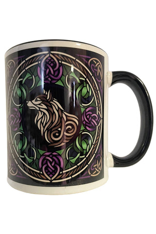 Celtic Knot White Wolf Mug | Angel Clothing