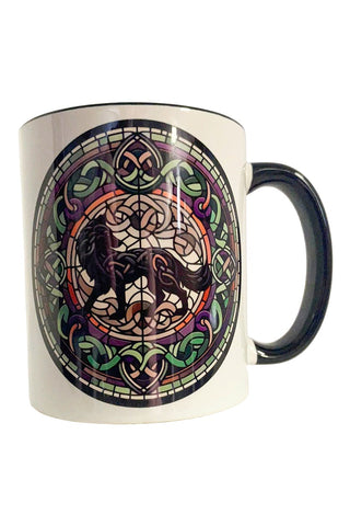 Celtic Knot Black Wolf Mug | Angel Clothing