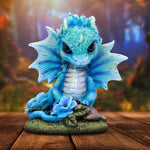 Blue Poppy Flower Dragon Figurine | Angel Clothing