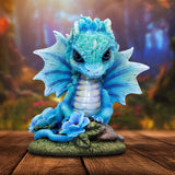 Blue Poppy Flower Dragon Figurine | Angel Clothing