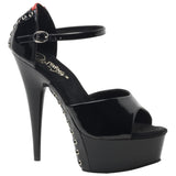 Pleaser DELIGHT 660FH Shoes Black/Red | Angel Clothing