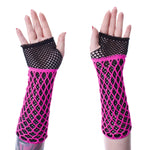 Lolita Mesh Glove Pink/Black | Angel Clothing