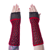 Lolita Mesh Gloves Black/Red | Angel Clothing