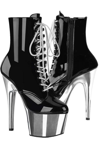 Pleaser ADORE 1020 Silver Chrome Boots | Angel Clothing