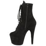 Pleaser ADORE-1020FS Boots Faux Suede Black | Angel Clothing