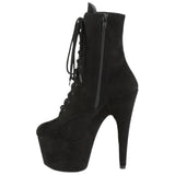 Pleaser ADORE-1020FS Boots Faux Suede Black | Angel Clothing