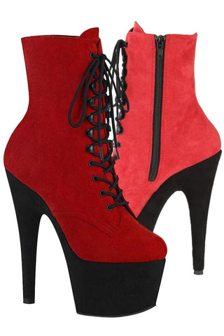 Pleaser ADORE 1020FSTT Red Black Boots | Angel Clothing