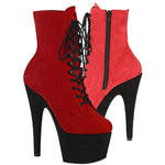 Pleaser ADORE 1020FSTT Red Black Boots | Angel Clothing