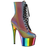 Pleaser ADORE 1020RC Reflective Rainbow Boots | Angel Clothing