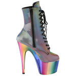 Pleaser ADORE 1020RC Reflective Rainbow Boots | Angel Clothing