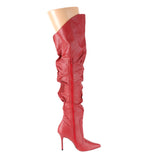 Pleaser CLASSIQUE 3011 Boots Red | Angel Clothing