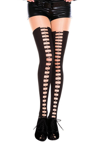 Music Legs Ripped Net Holes Tights